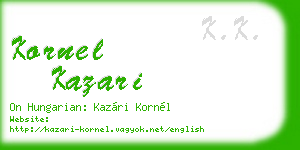 kornel kazari business card