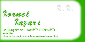 kornel kazari business card